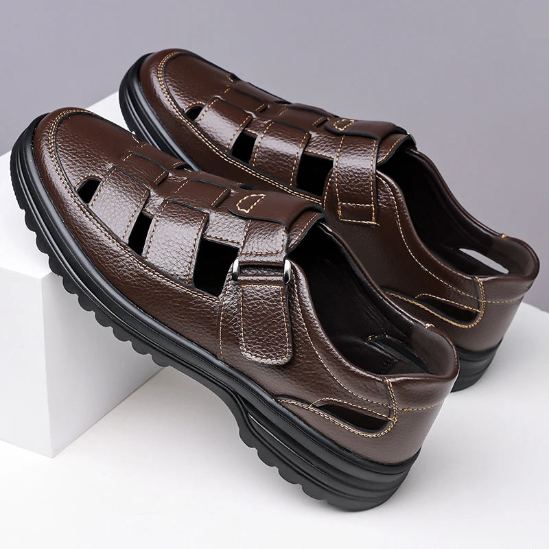 Men's Slip-on Hollow-out Loafers, Summer Comfortable Soft Sole Breathable Cutout Shoes, Non-slip for Outdoor and Driving-XH5602