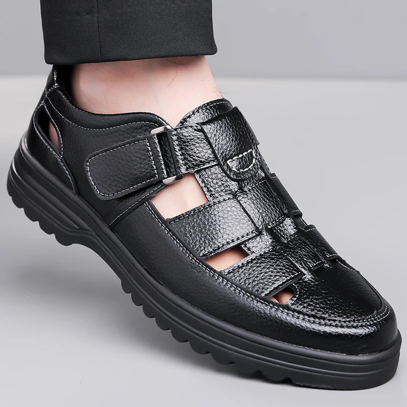 Men's Slip-on Hollow-out Loafers, Summer Comfortable Soft Sole Breathable Cutout Shoes, Non-slip for Outdoor and Driving-XH5602